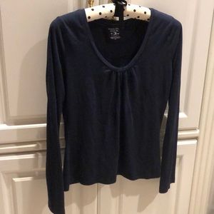 Tommy Hilfiger💙Navy Long sleeved gathered crew neck long-sleeved comfy top